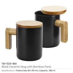 Black Ceramic Coffee Mugs TM 024 BM