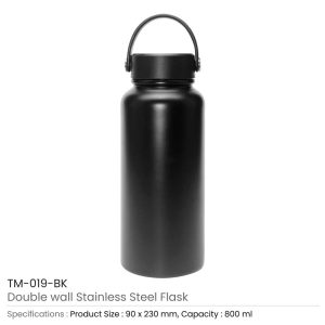 Double Wall Stainless Steel Flask TM 019 BK