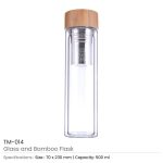 Glass and Bamboo Flask TM 014 1