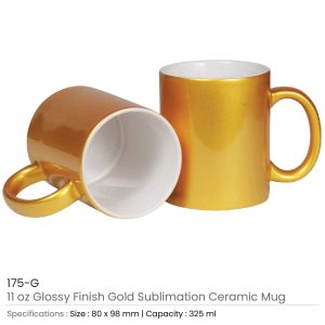 Gold Ceramic Mugs 175 G01