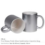 Silver Ceramic Mugs 175 S 01